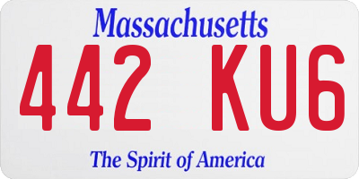 MA license plate 442KU6
