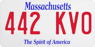 MA license plate 442KV0