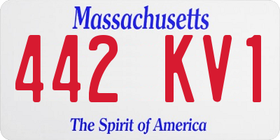 MA license plate 442KV1
