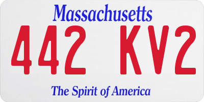 MA license plate 442KV2