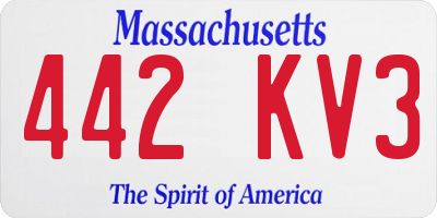 MA license plate 442KV3
