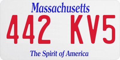 MA license plate 442KV5