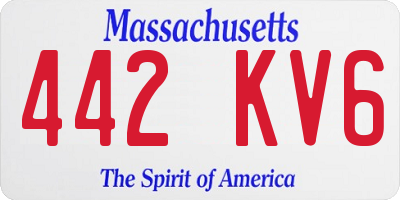 MA license plate 442KV6