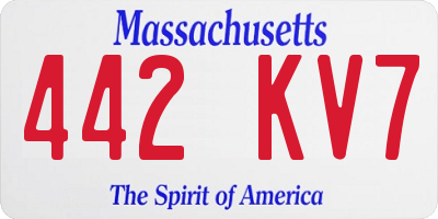 MA license plate 442KV7