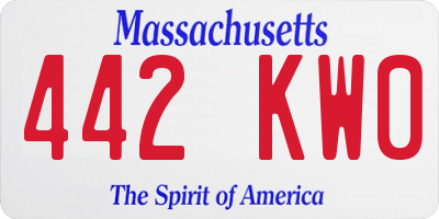 MA license plate 442KW0