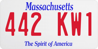 MA license plate 442KW1