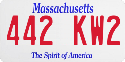 MA license plate 442KW2