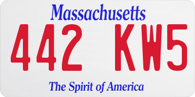 MA license plate 442KW5