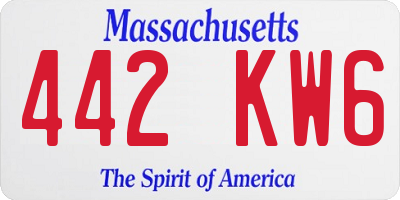 MA license plate 442KW6