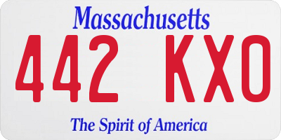 MA license plate 442KX0