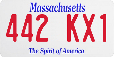 MA license plate 442KX1
