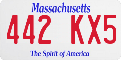 MA license plate 442KX5