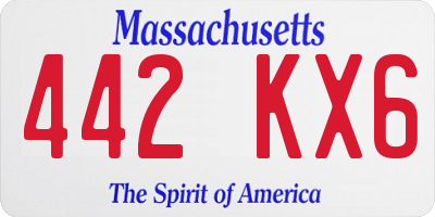 MA license plate 442KX6