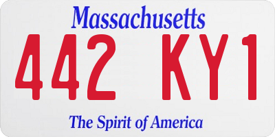 MA license plate 442KY1