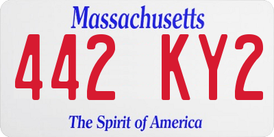 MA license plate 442KY2