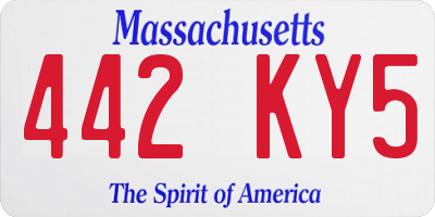 MA license plate 442KY5