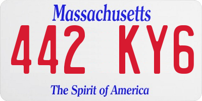 MA license plate 442KY6