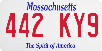 MA license plate 442KY9