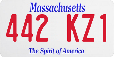 MA license plate 442KZ1