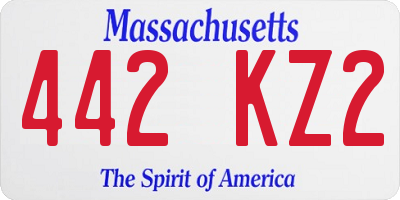 MA license plate 442KZ2