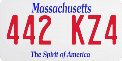 MA license plate 442KZ4
