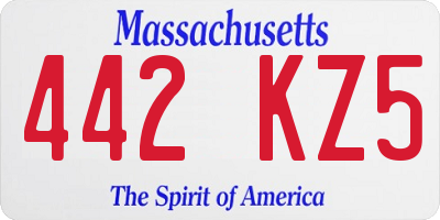 MA license plate 442KZ5