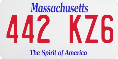 MA license plate 442KZ6
