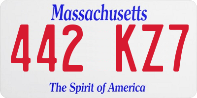 MA license plate 442KZ7