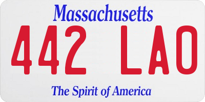 MA license plate 442LA0