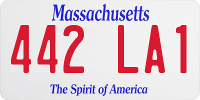 MA license plate 442LA1