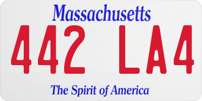 MA license plate 442LA4