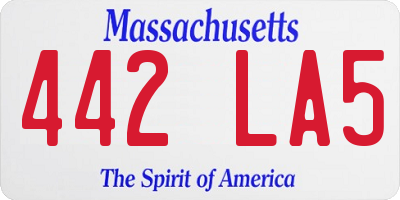 MA license plate 442LA5