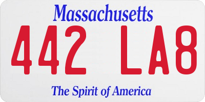 MA license plate 442LA8