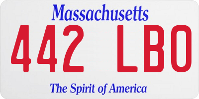 MA license plate 442LB0