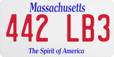 MA license plate 442LB3