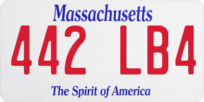 MA license plate 442LB4