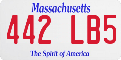 MA license plate 442LB5
