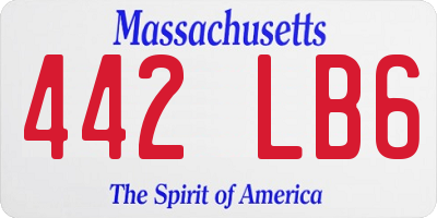 MA license plate 442LB6