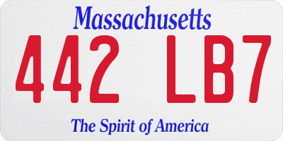 MA license plate 442LB7