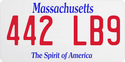 MA license plate 442LB9