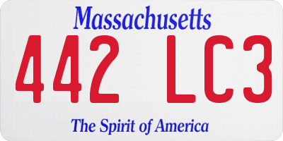 MA license plate 442LC3