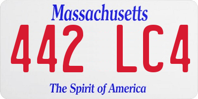 MA license plate 442LC4