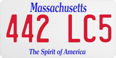 MA license plate 442LC5