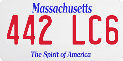 MA license plate 442LC6