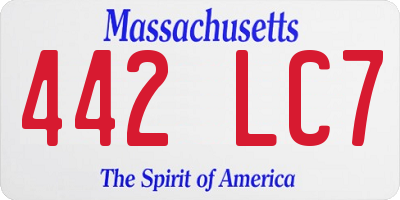 MA license plate 442LC7