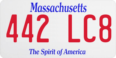 MA license plate 442LC8