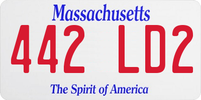 MA license plate 442LD2