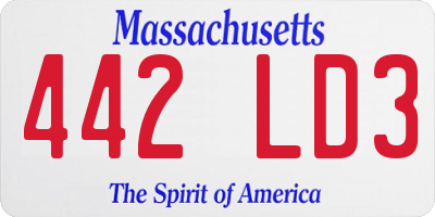 MA license plate 442LD3