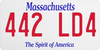 MA license plate 442LD4