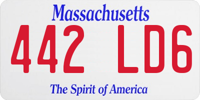 MA license plate 442LD6